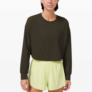 Lululemon Muscle Love Long Sleeve Shirt in Dark Olive